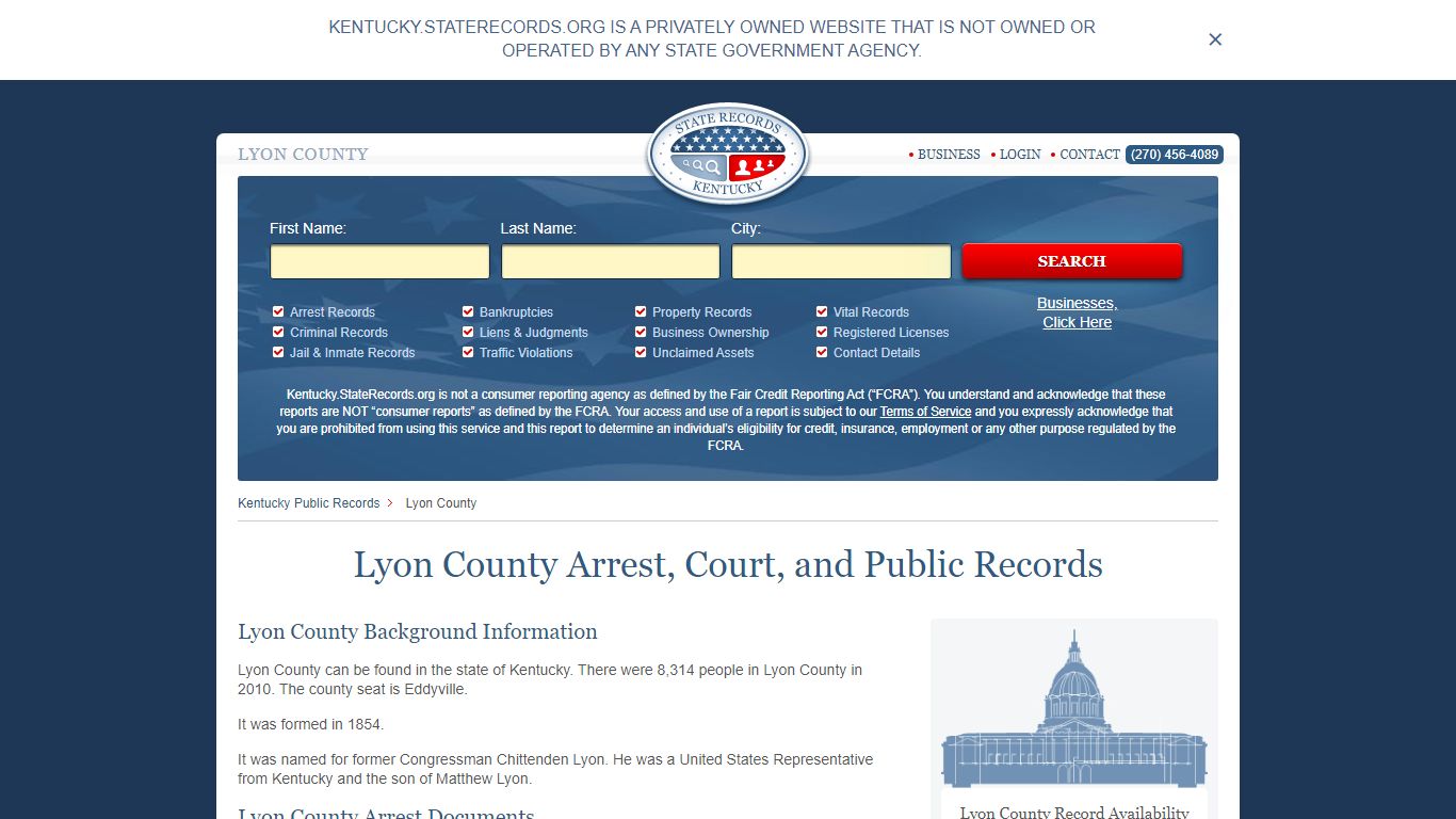 Lyon County Arrest, Court, and Public Records