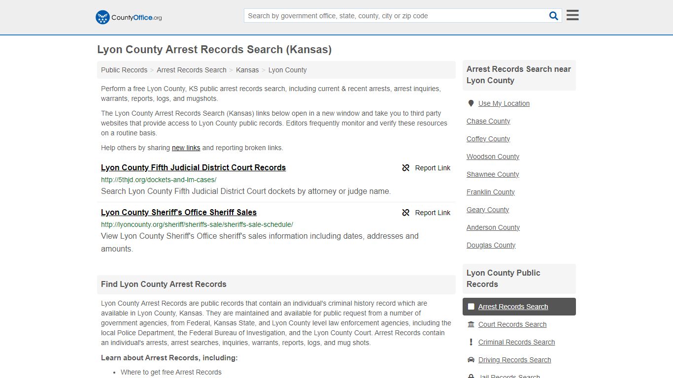 Arrest Records Search - Lyon County, KS (Arrests & Mugshots)